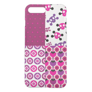 Retro flower skull polka dot iPhone 8 plus/7 plus case