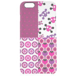 Retro flower skull polka dot clear iPhone 6 plus case