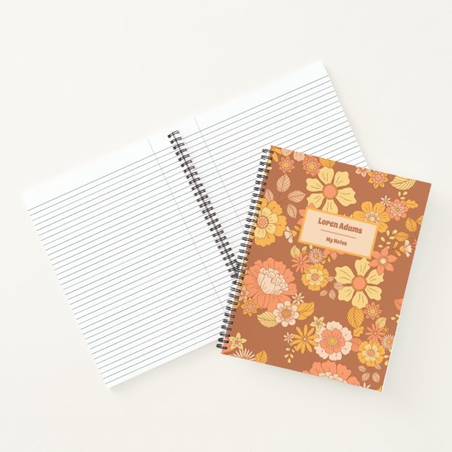 Retro Flower Spiral Notebook (Inside)