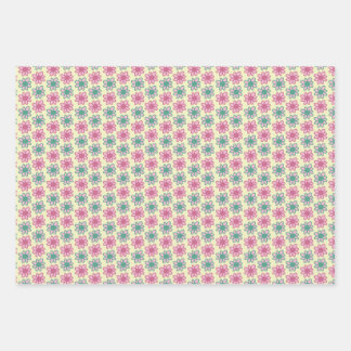 Retro flower summer wrapping paper sheets