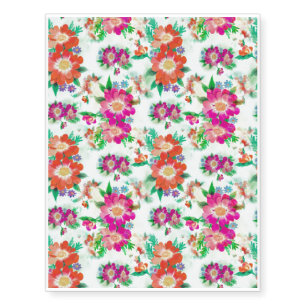Retro Flower Temporary Tattoos