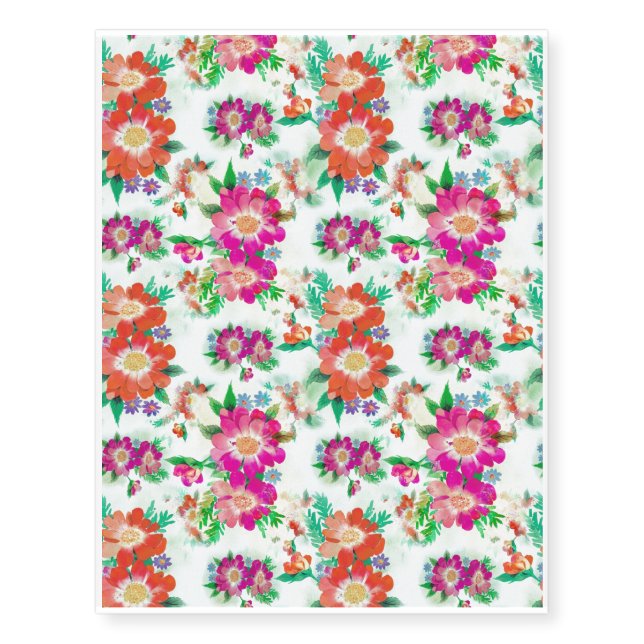 Retro Flower Temporary Tattoos (Front)