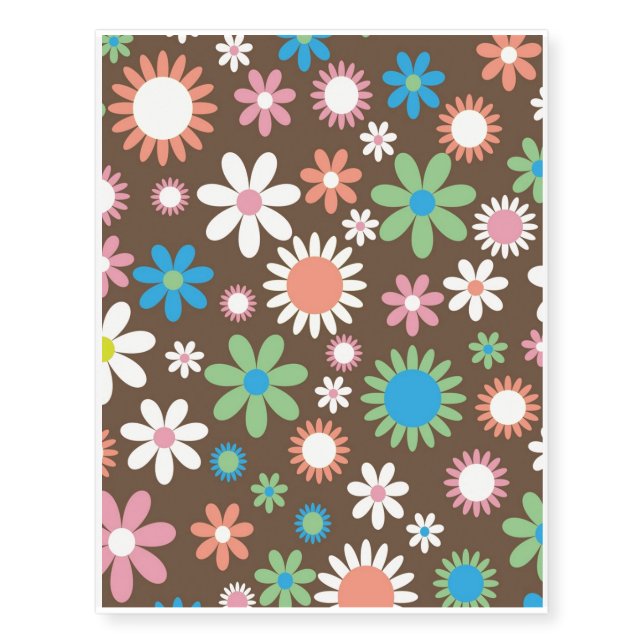 Retro FLower Temporary Tattoos (Front)