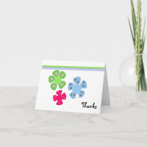 Retro Flower Thanks Thank You Card