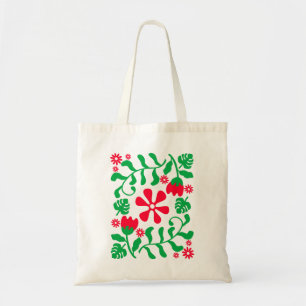 Retro flower  tote bag