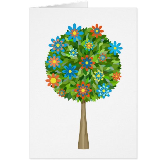 Retro flower tree cards (Front)