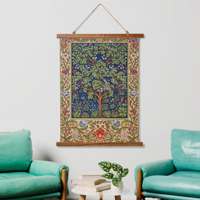 Retro Flowering Tree by Dearle for William Morris Hanging Tapestry (Living Room)