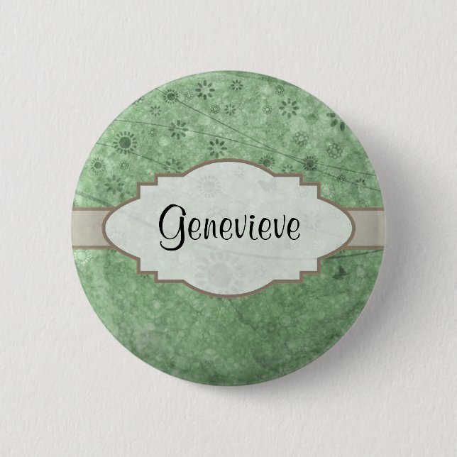 Retro Flowers and Butterflies Aqua.png Button (Front)