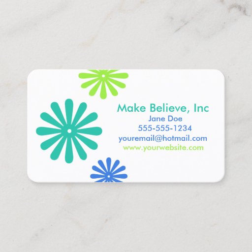 Customizable Bright Flower Business Card