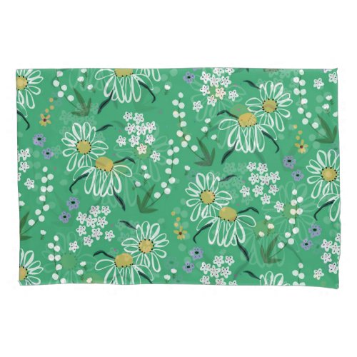 Retro Flowers Botanical Seamless Pattern Pillow Case