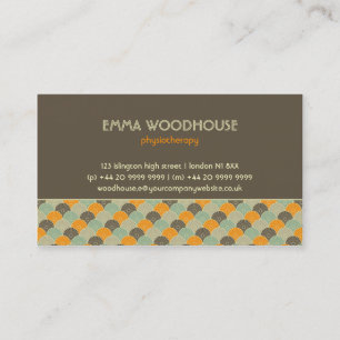 Retro!Flowers :: Brown, Orange, Beige Business Card