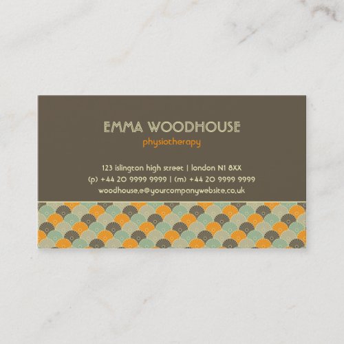 Retro!Flowers :: Brown, Orange, Beige Business Cards