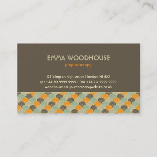 Customizable Retro!Flowers :: Brown, Orange, Beige Business Cards