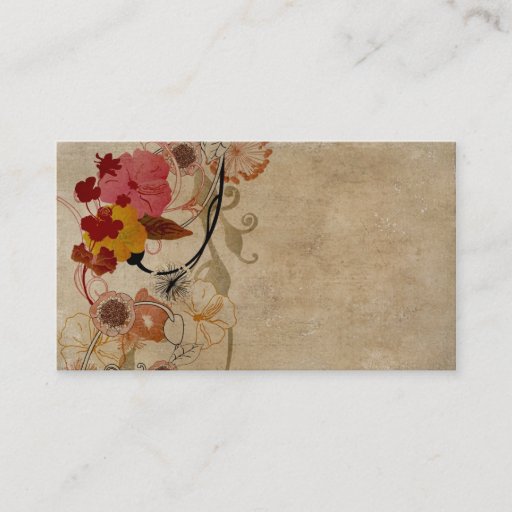 Customizable Retro flowers Business Card