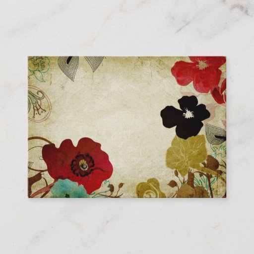 Customizable Retro flowers Business Card