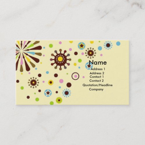 Retro flowers business card template
