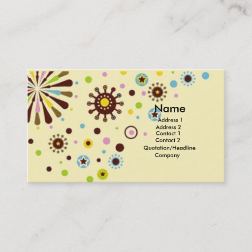 Customizable Retro flowers business card template