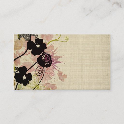 Customizable Retro flowers Business Card
