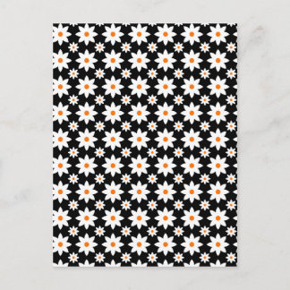 Retro Flowers in Halloween Colors Postcard