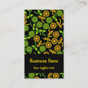 Retro Flowers in Pistachio and Orange Business Card