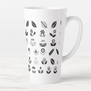 retro-flowers-leaf-flower-vintage latte mug