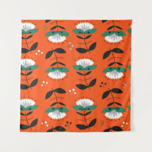 Retro flowers, leaves: seamless pattern. tapestry