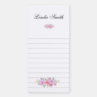 Retro Flowers  Magnetic Notepad