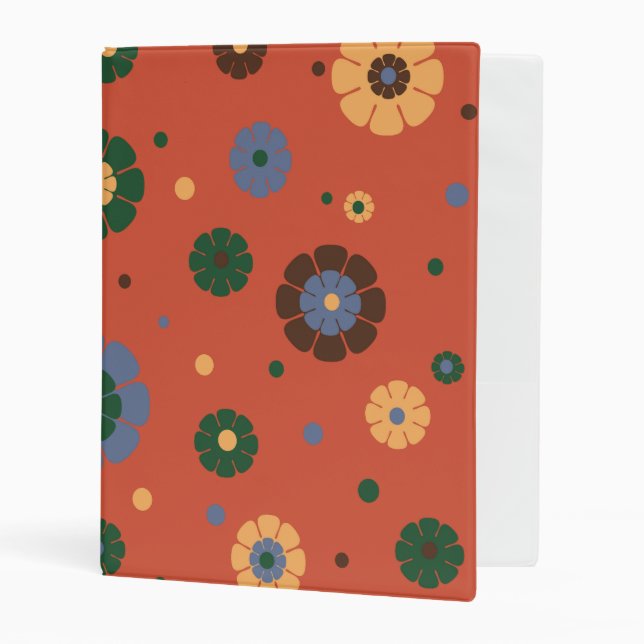 Retro Flowers Mini Binder (Front/Inside)