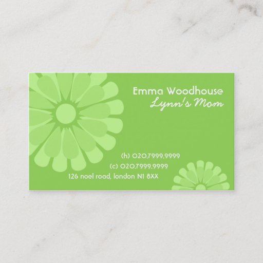 Customizable Retro Flowers Mommy Business Card
