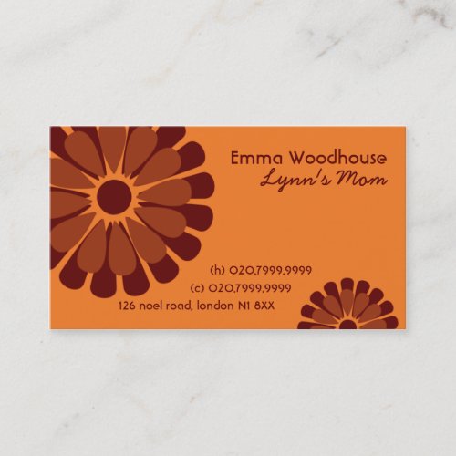 Retro Flowers Mommy Business Card