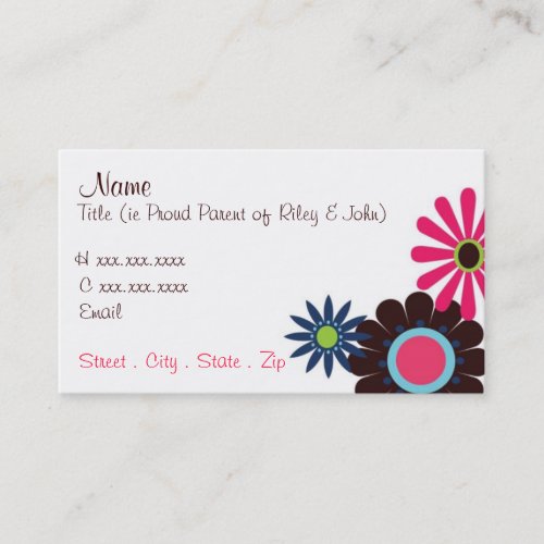 Retro Flowers Mommy Card Business Card