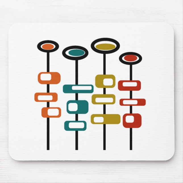 Retro Flowers Mouse Pad (Front)
