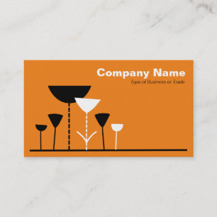 Retro Flowers - Orange Business Card