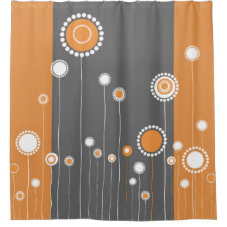 Orange Flowers Shower Curtains | Zazzle Orange Flowers Shower Curtains | Zazzle