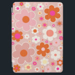 Retro Flowers Peach Blush Pink Orange Floral iPad Air Cover<br><div class="desc">Colorful retro flowers: floral art – warm tones   peach background and white,  blush pink,  orange and yellow flowers.</div>
