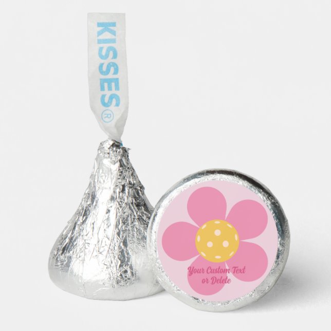 Retro Flowers Pickleball Party Personalized Text Hershey®'s Kisses® (Front)
