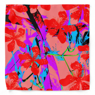 Retro Flowers pink Bandana
