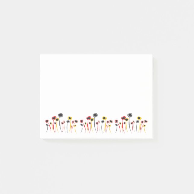 Retro Flowers Post-it Notes (Front)