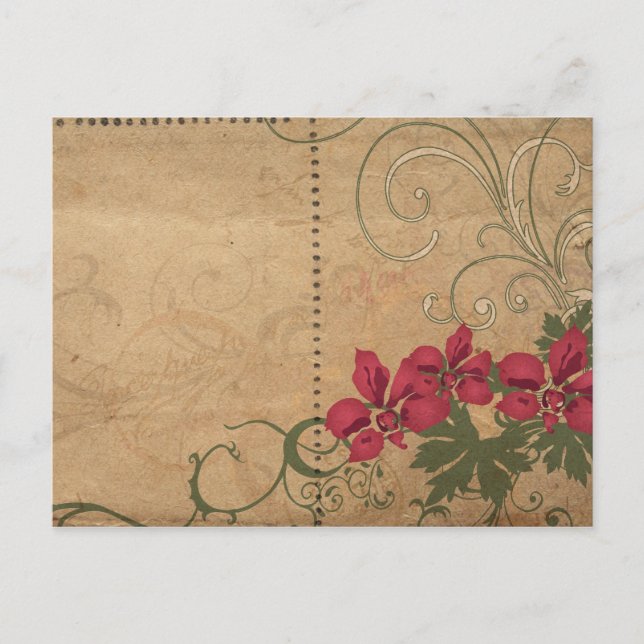 Retro flowers Postcard (Front)