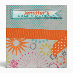 Retro Flowers Recipe Book Binder