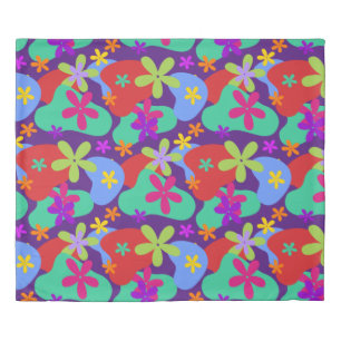Retro Flowers seamless pattern colored Duvet Cover