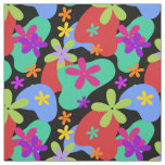 Retro Flowers seamless pattern colored Fabric