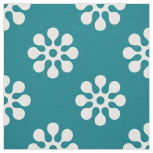 Retro Flowers seamless pattern white Fabric