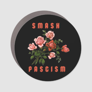 Retro Flowers - Smash Fascism Car Magnet