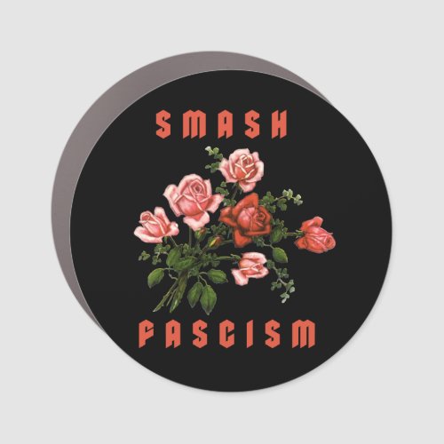 Retro Flowers _ Smash Fascism Car Magnet