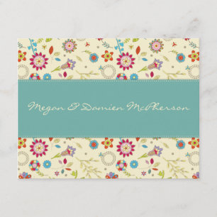 Retro Flowers · Teal · Thank You Card