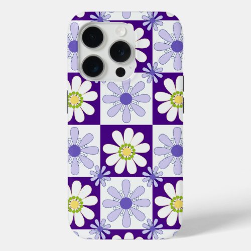 Retro flowers  Tiles iPhone 15 Pro Case