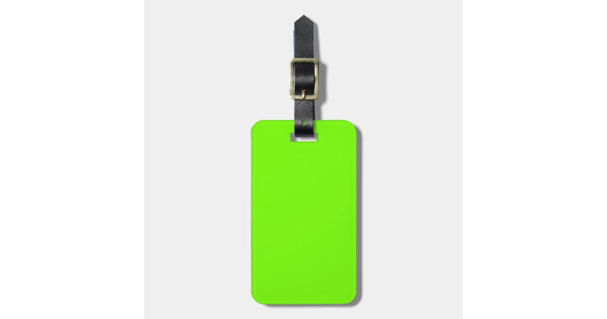 Retro Fluoro Lime-Green Collection Luggage Tag | Zazzle