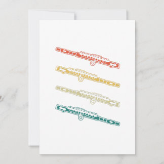 Retro Flute Instrument Gift Music Flute Invitation