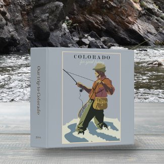 Retro Fly Fishing Colorado Travel Poster Scrapbook